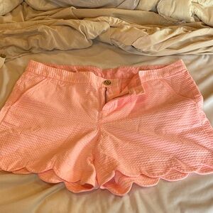 Lilly Pulitzer Pink Scalloped High Waist Shorts